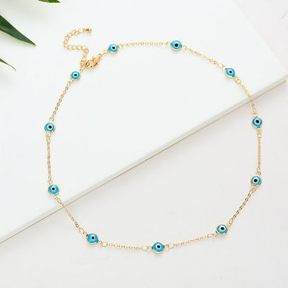 Evil Eye Beaded Choker Necklace