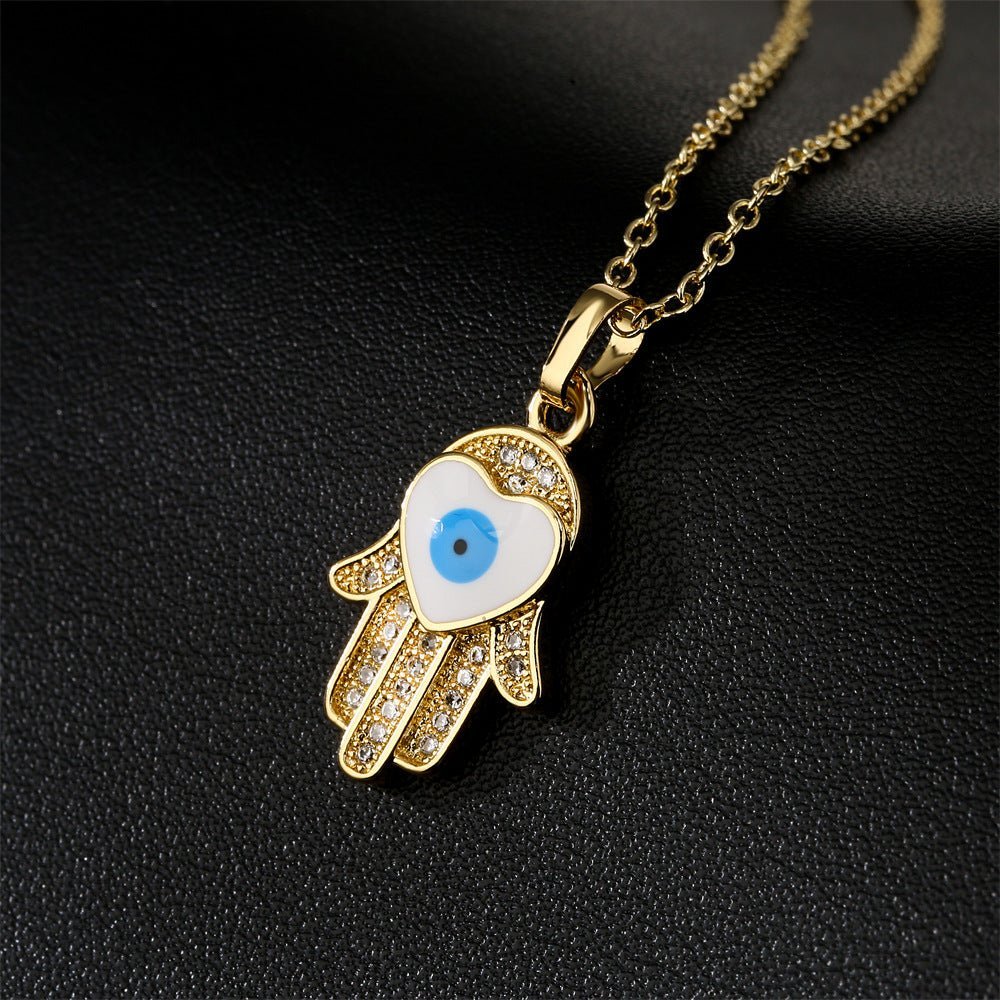 Evil Eye Heart Necklace