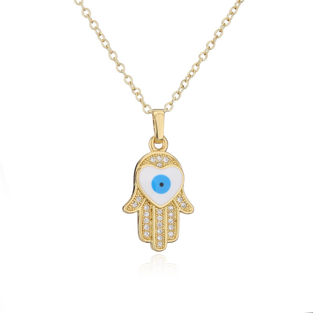 Evil Eye Heart Necklace