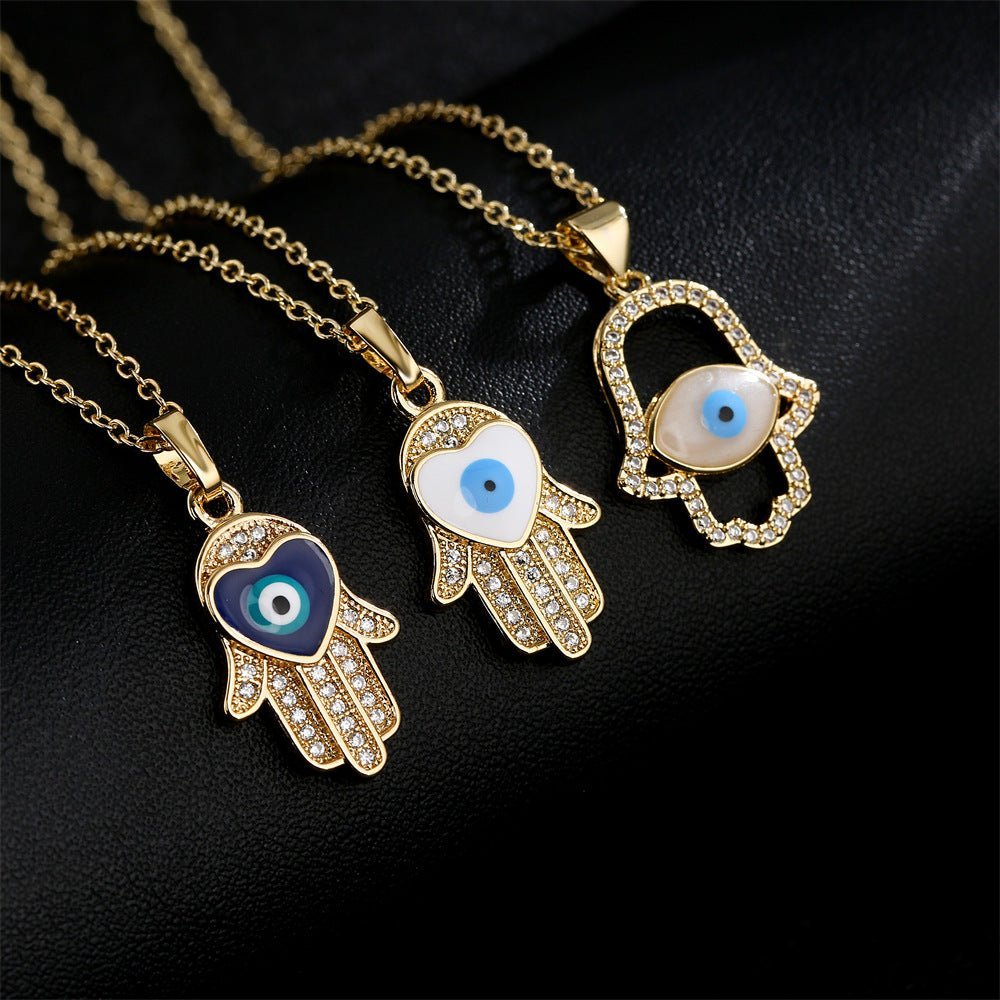 Evil Eye Heart Necklace