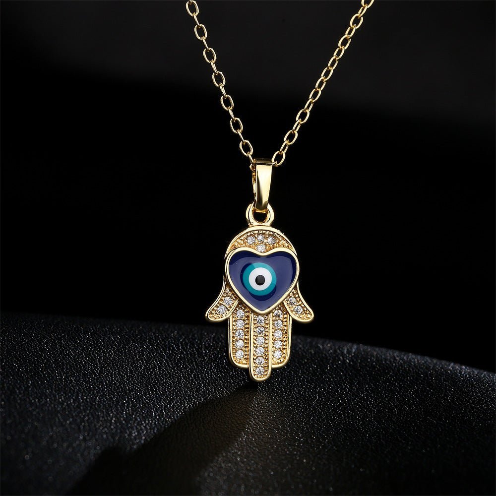 Evil Eye Heart Necklace