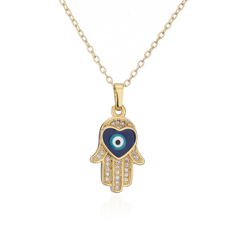 Evil Eye Heart Necklace