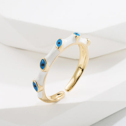 Colorful Enamel Evil Eye Rings