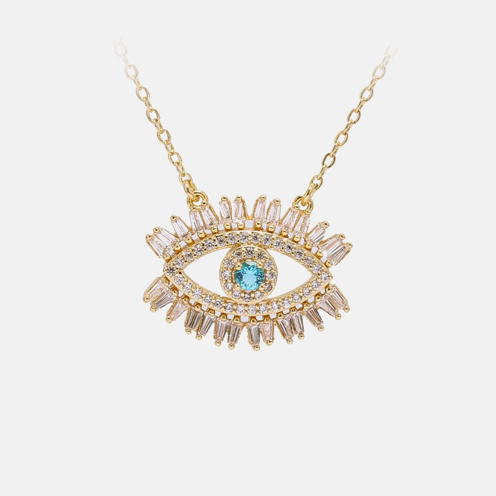 Glass Crystal Evil Eye Necklace