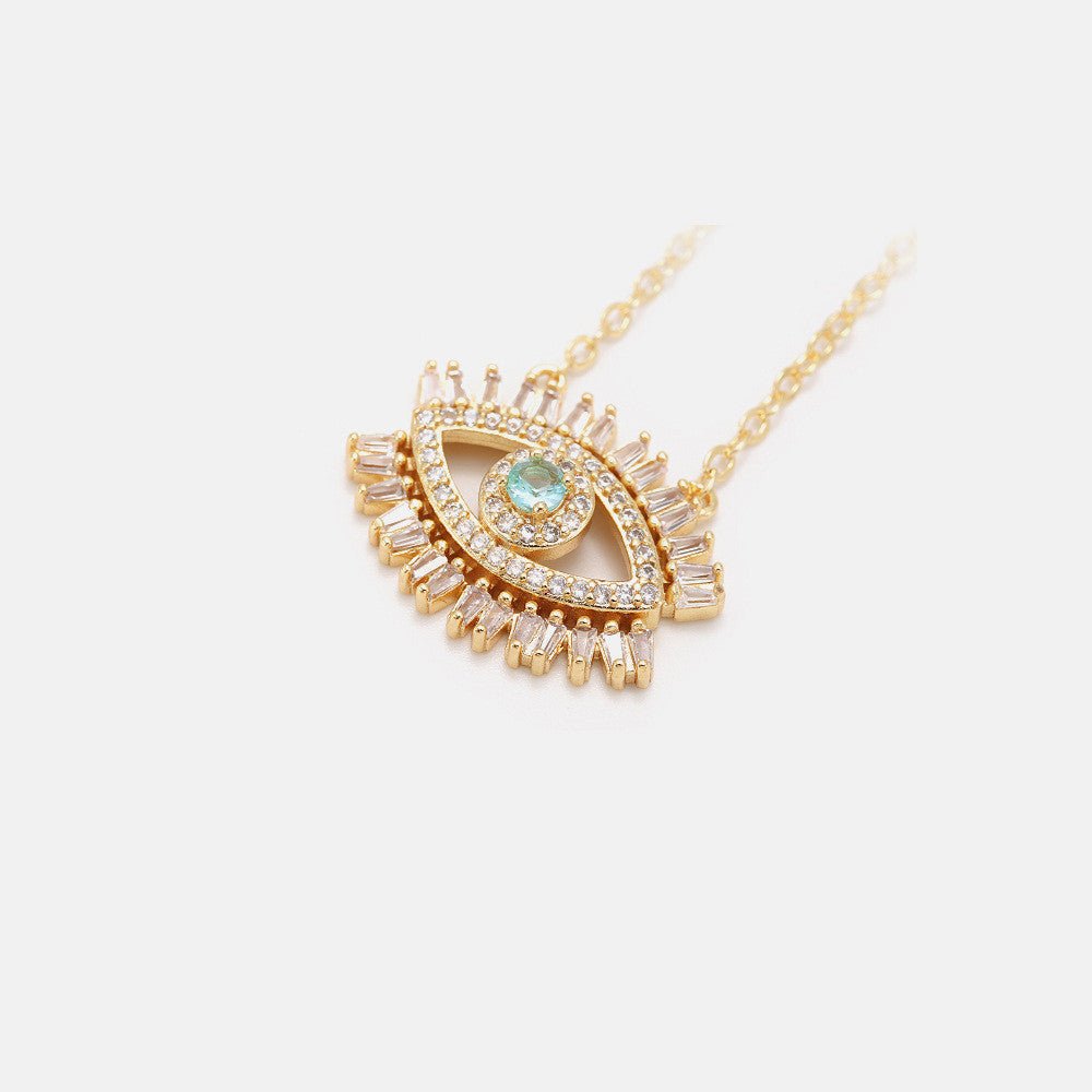 Glass Crystal Evil Eye Necklace