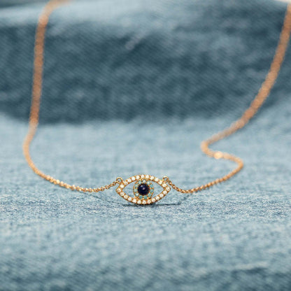 Gold Evil Eye Pendant Necklace