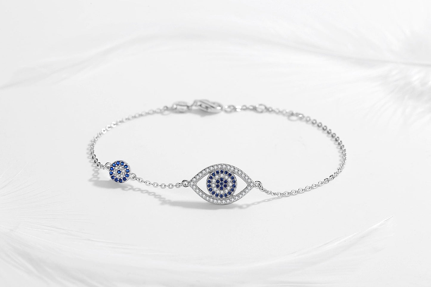 Gorgeous Sterling Silver Evil Eye Bracelet for Women