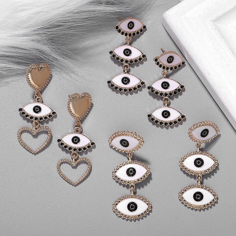 Large Evil Eye Statement Earrings