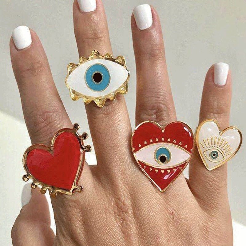 Large Stylish Evil Eye Statement Ring