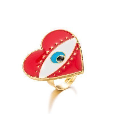 Large Stylish Evil Eye Statement Ring