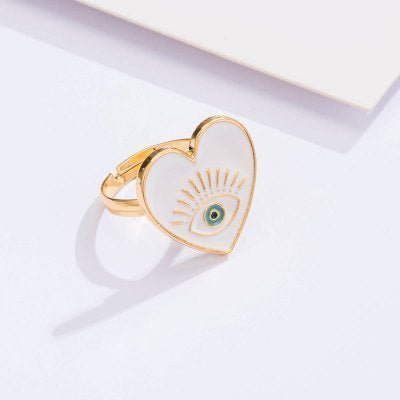 Large Stylish Evil Eye Statement Ring