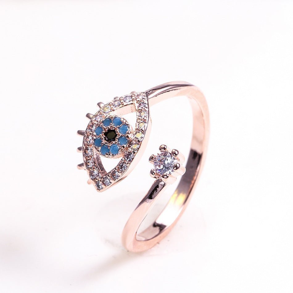 Mystic Evil Eye Rose Gold Copper Ring