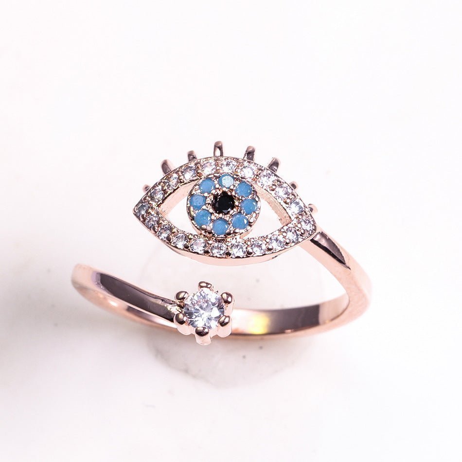 Mystic Evil Eye Rose Gold Copper Ring