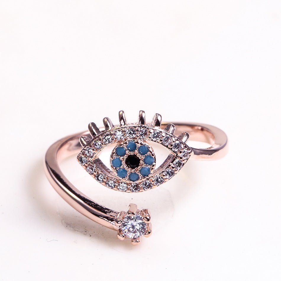 Mystic Evil Eye Rose Gold Copper Ring