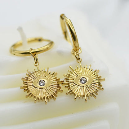 Retro Evil Eye Zirconium Earrings